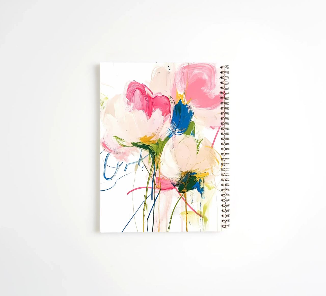 Abstrakte rosa Blumen Ringbuch von Olga Wildrose