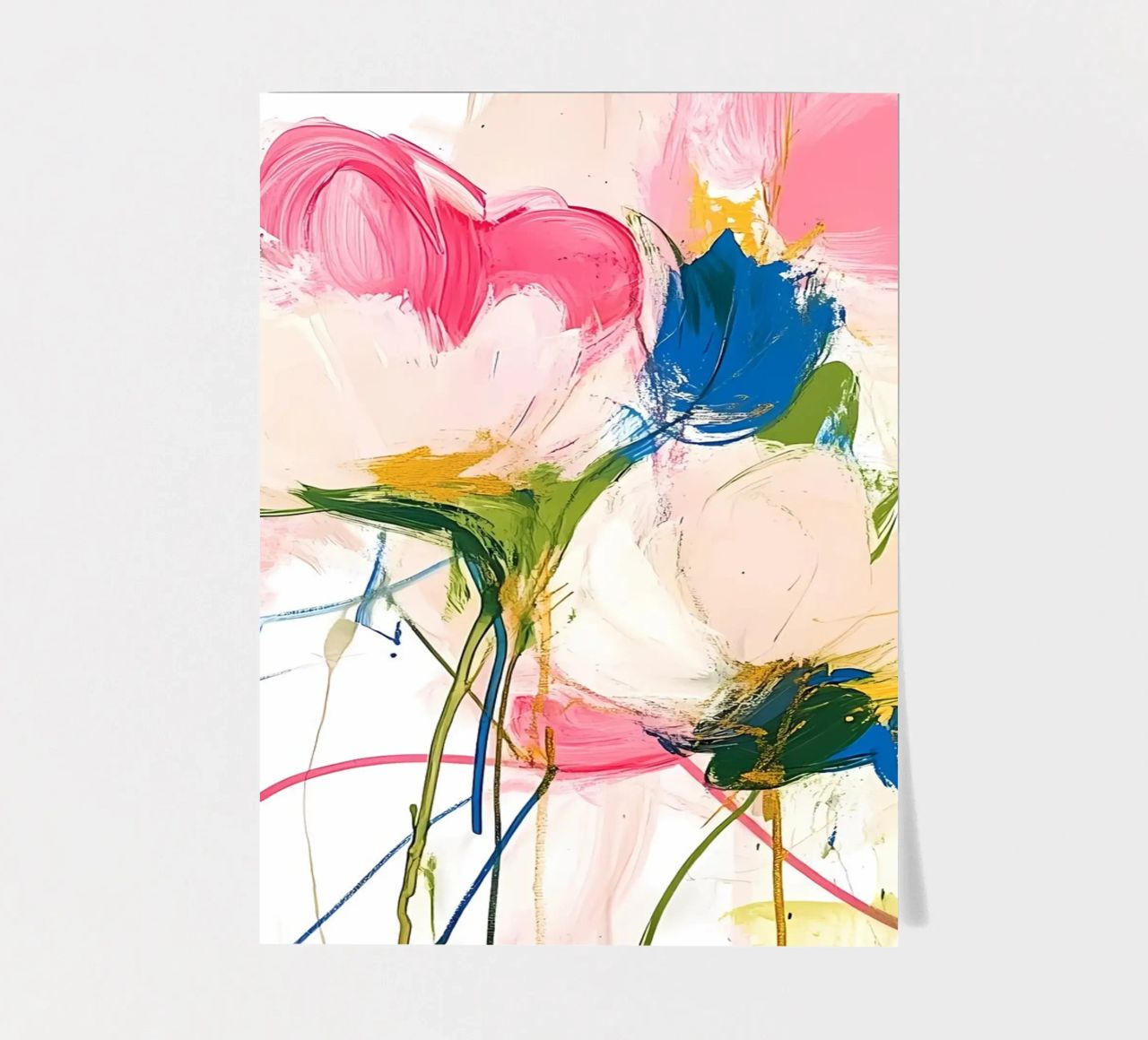 Abstrakte rosa Blumen Stickerbogen von Olga Wildrose