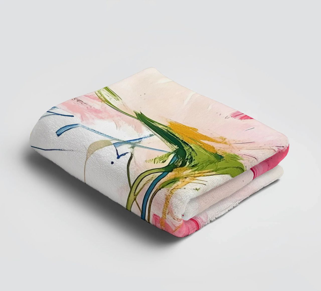 Abstrakte rosa Blumen Handtuch von Olga Wildrose