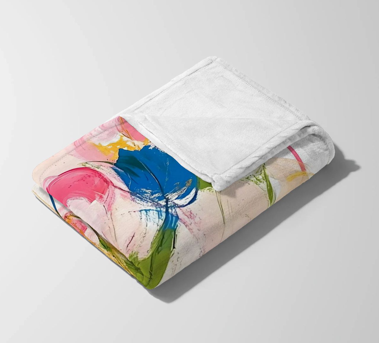 Abstrakte rosa Blumen Fleecedecke von Olga Wildrose