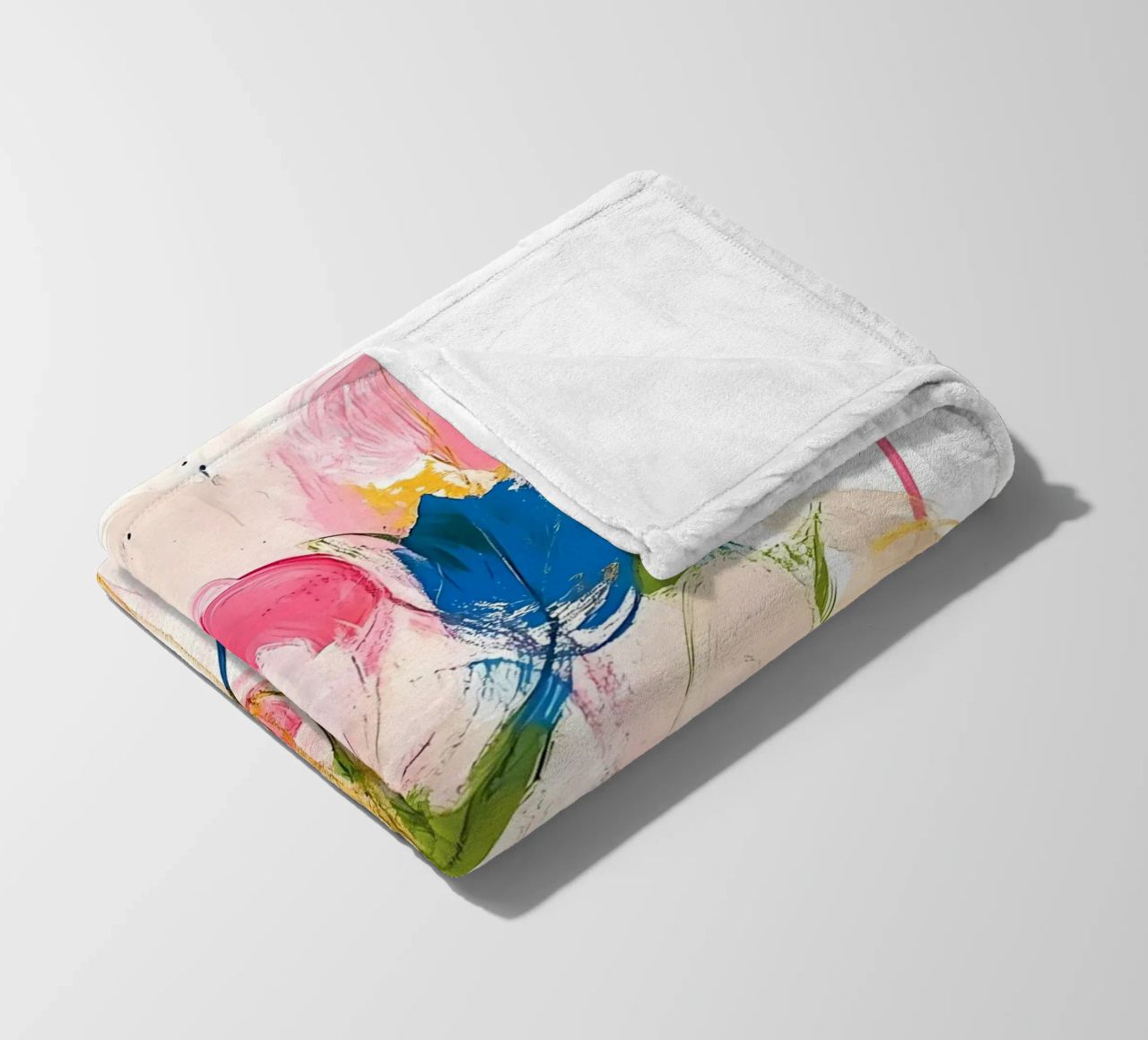 Abstrakte rosa Blumen Fleecedecke von Olga Wildrose