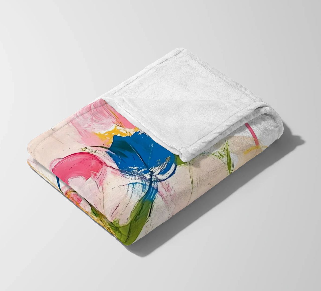 Abstrakte rosa Blumen Fleecedecke von Olga Wildrose