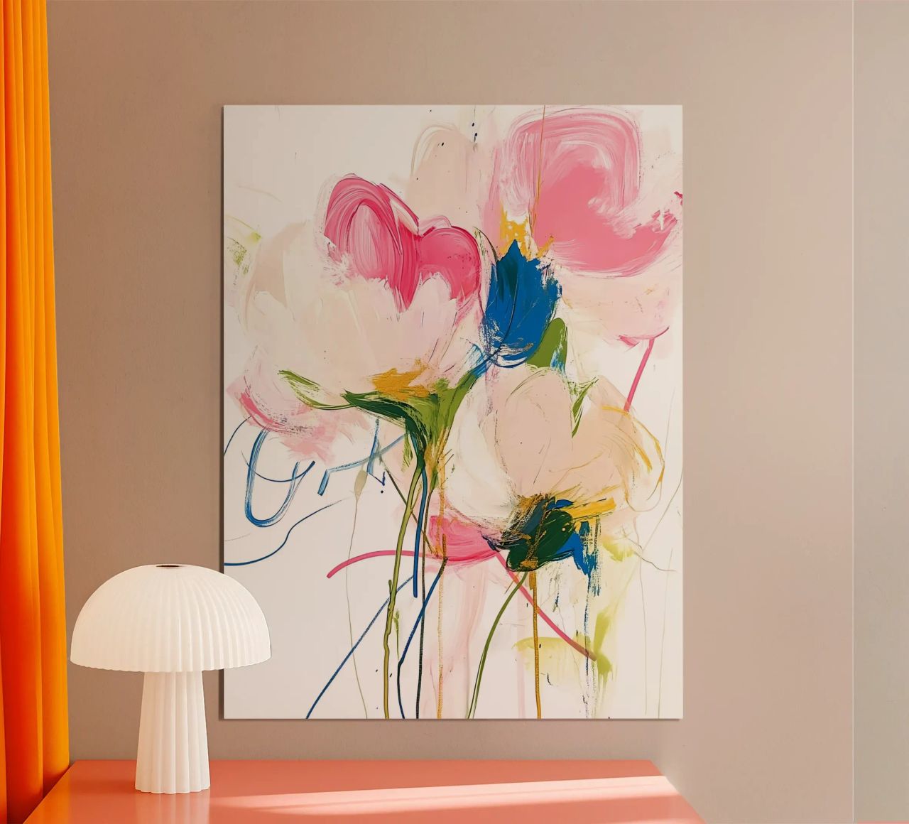 Abstrakte rosa Blumen Poster von Olga Wildrose