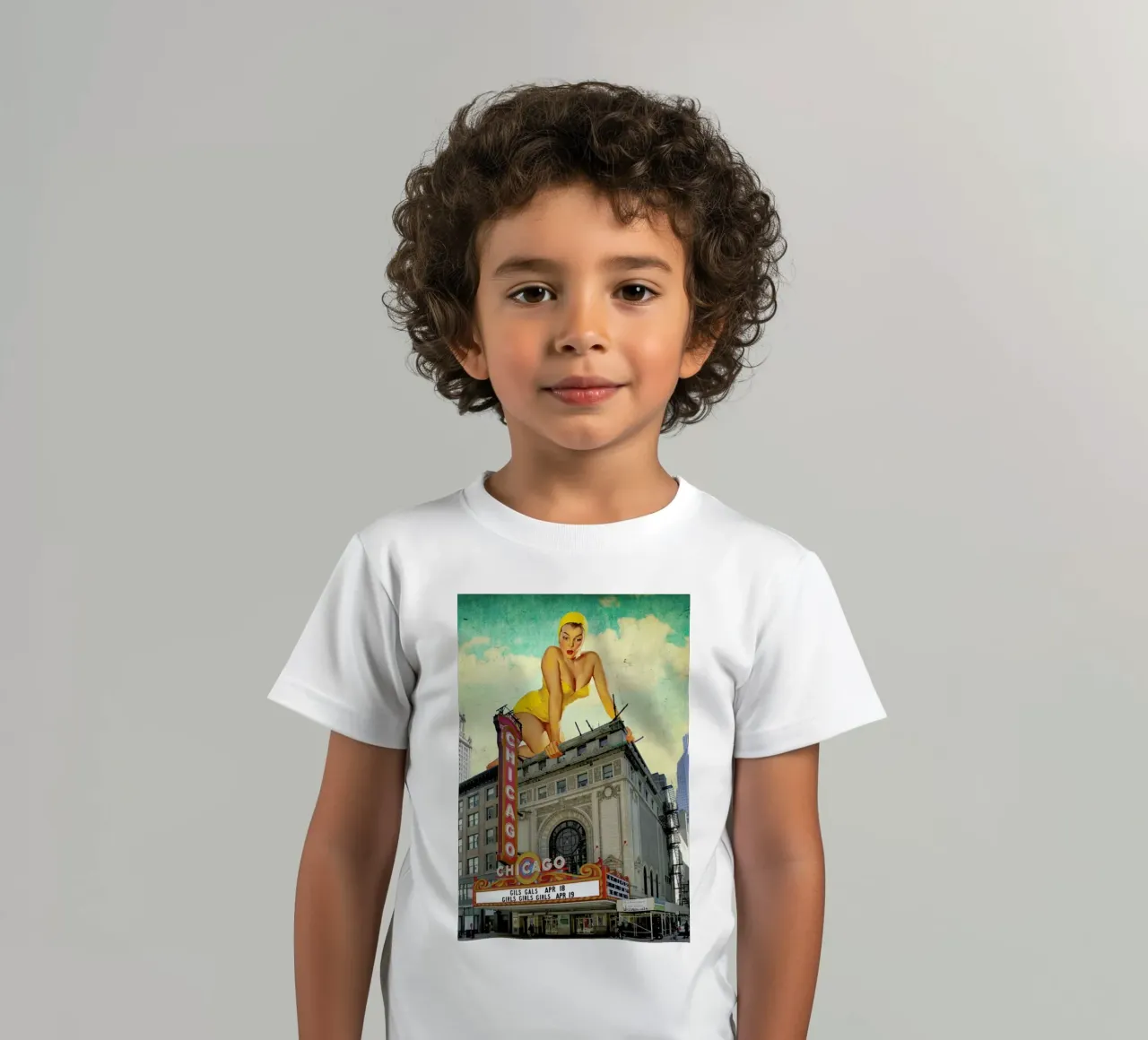 Chicago Pinup kids t-shirt by Jason Brueck