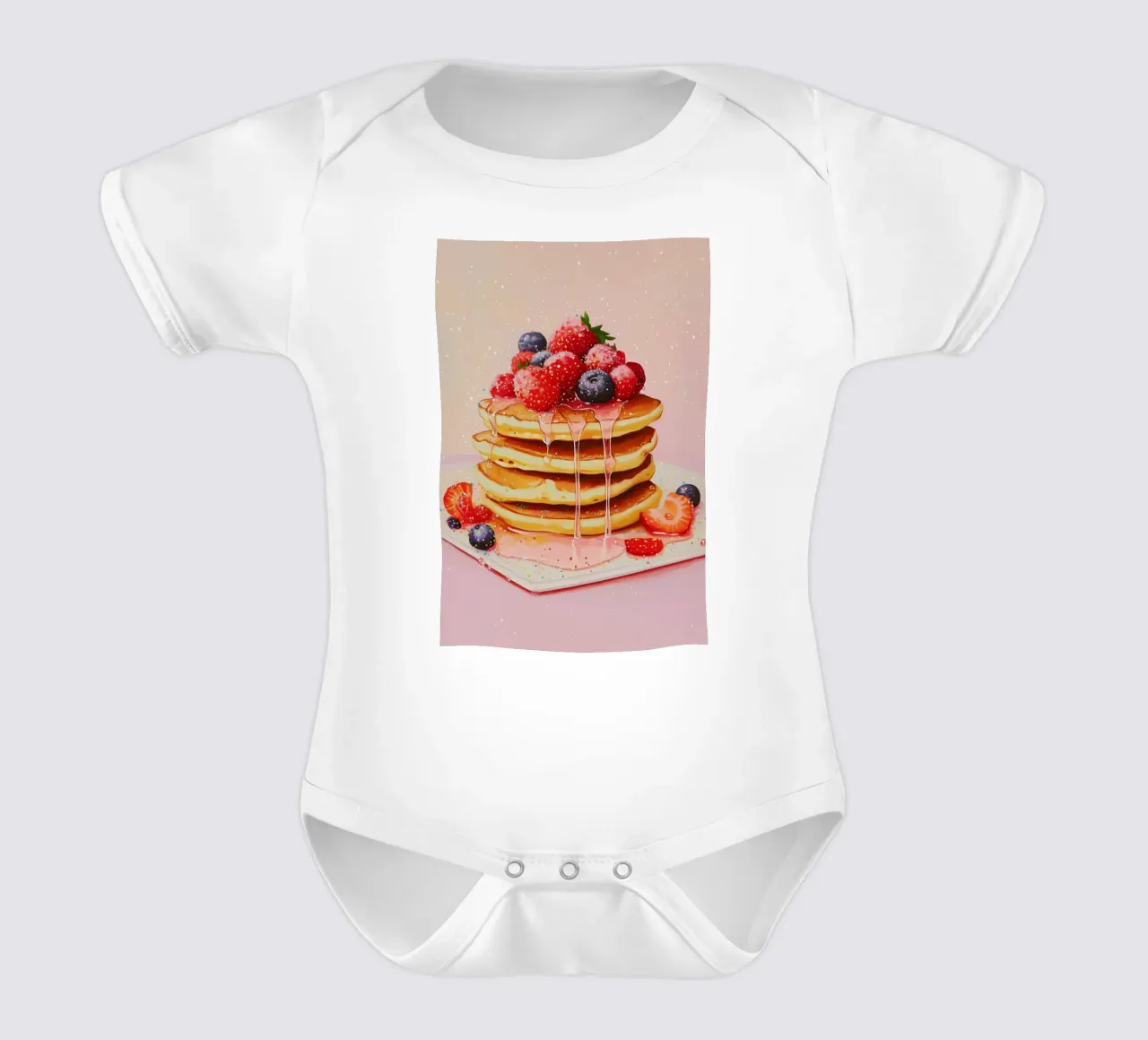 Pancake alla fragola body neonato maniche corte da Melloi Art Print