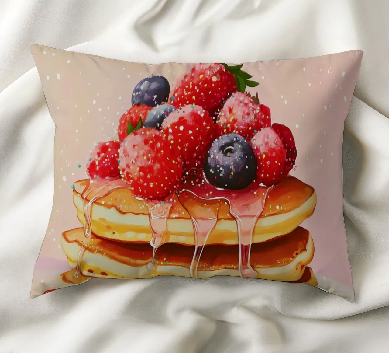 Pancake alla fragola cuscino da Melloi Art Print
