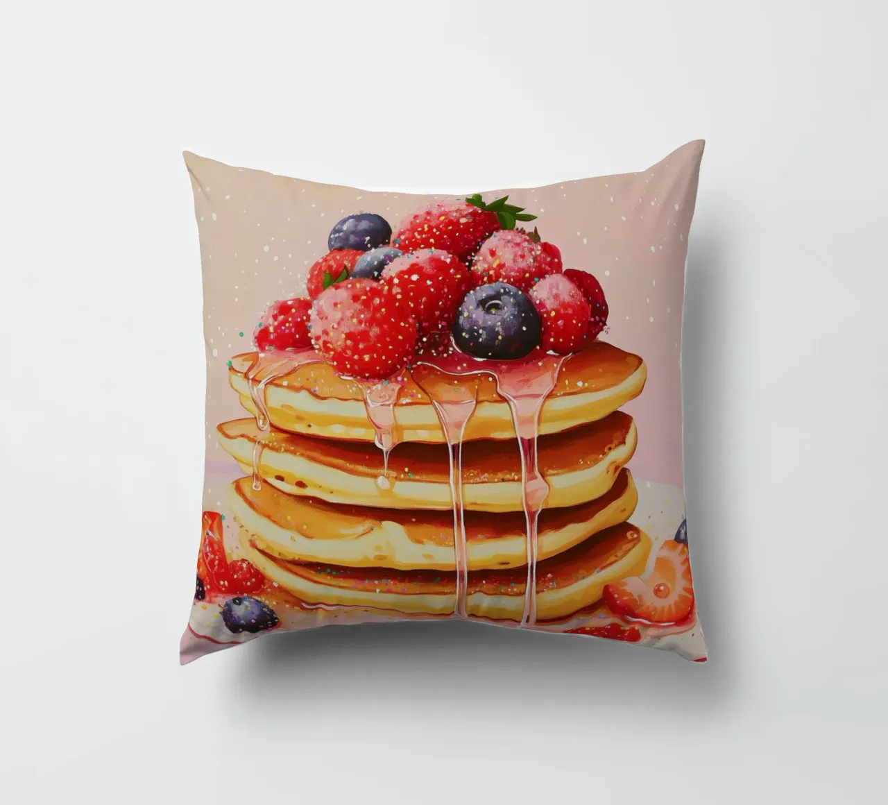 Pancake alla fragola cuscino da Melloi Art Print