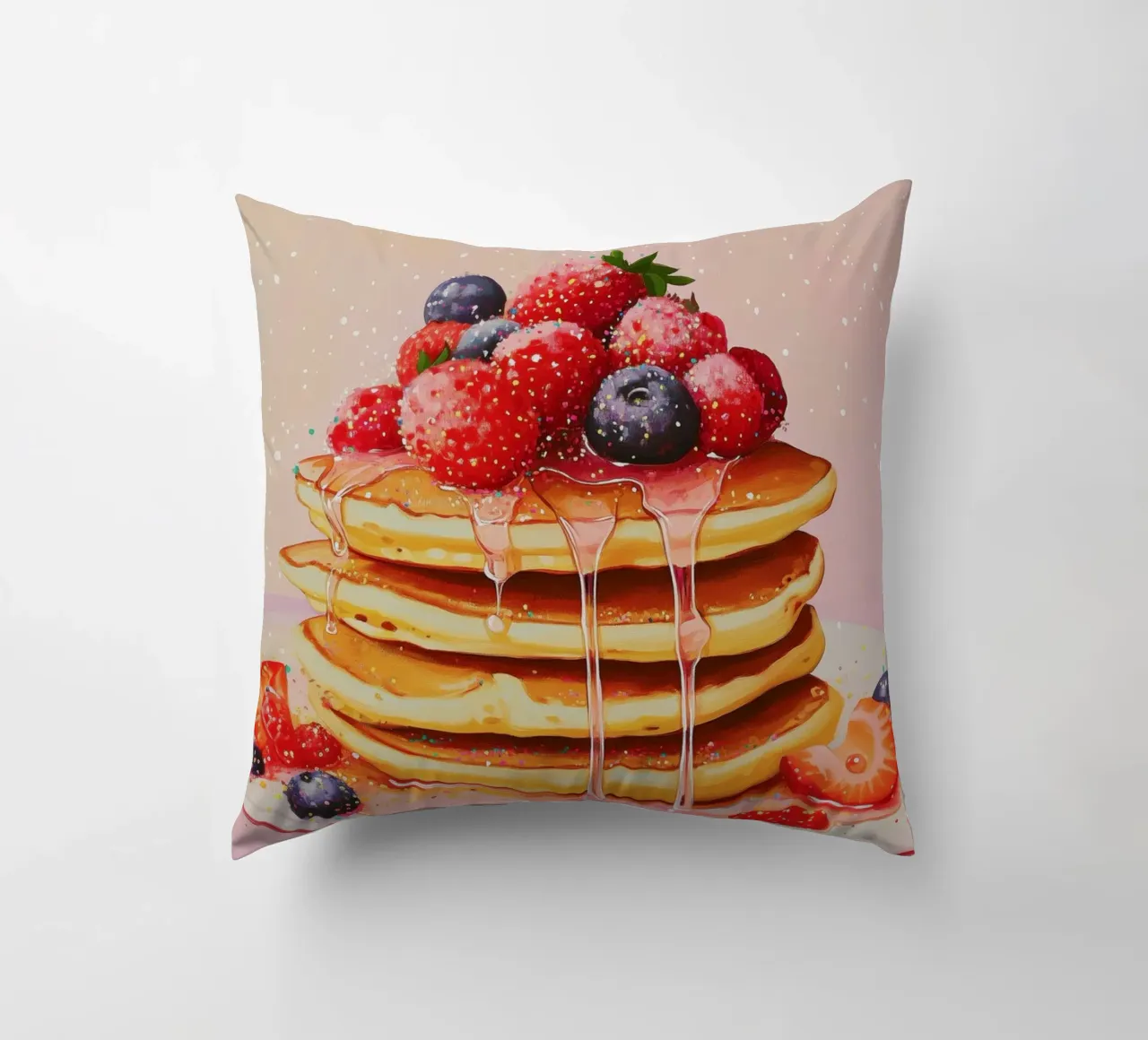 Pancake alla fragola cuscino da Melloi Art Print