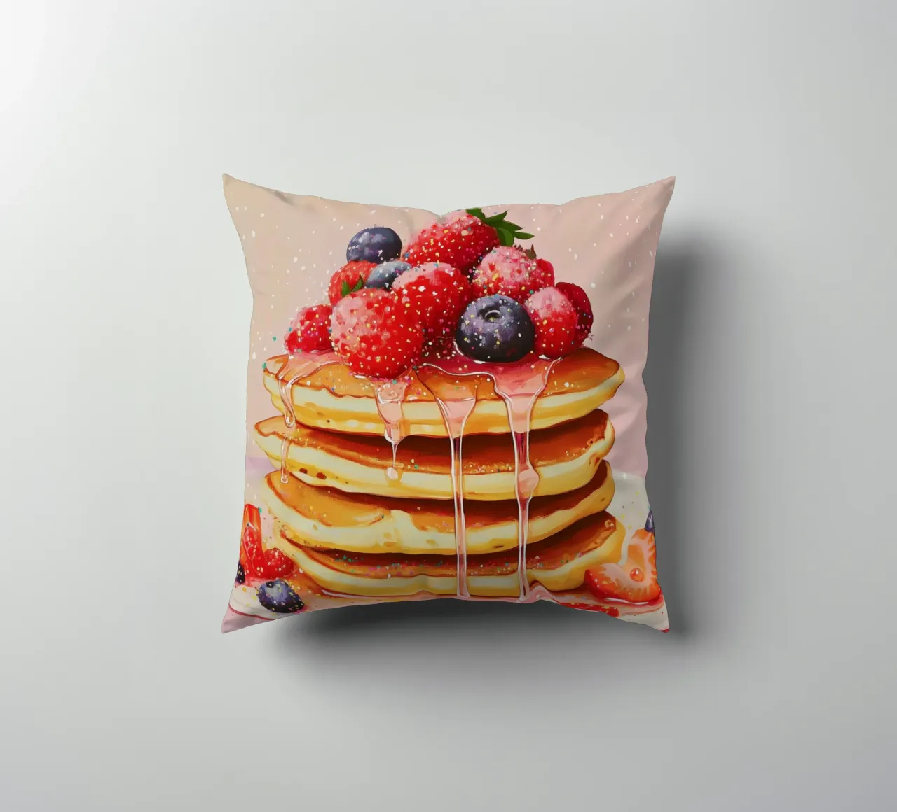 Pancake alla fragola cuscino da Melloi Art Print