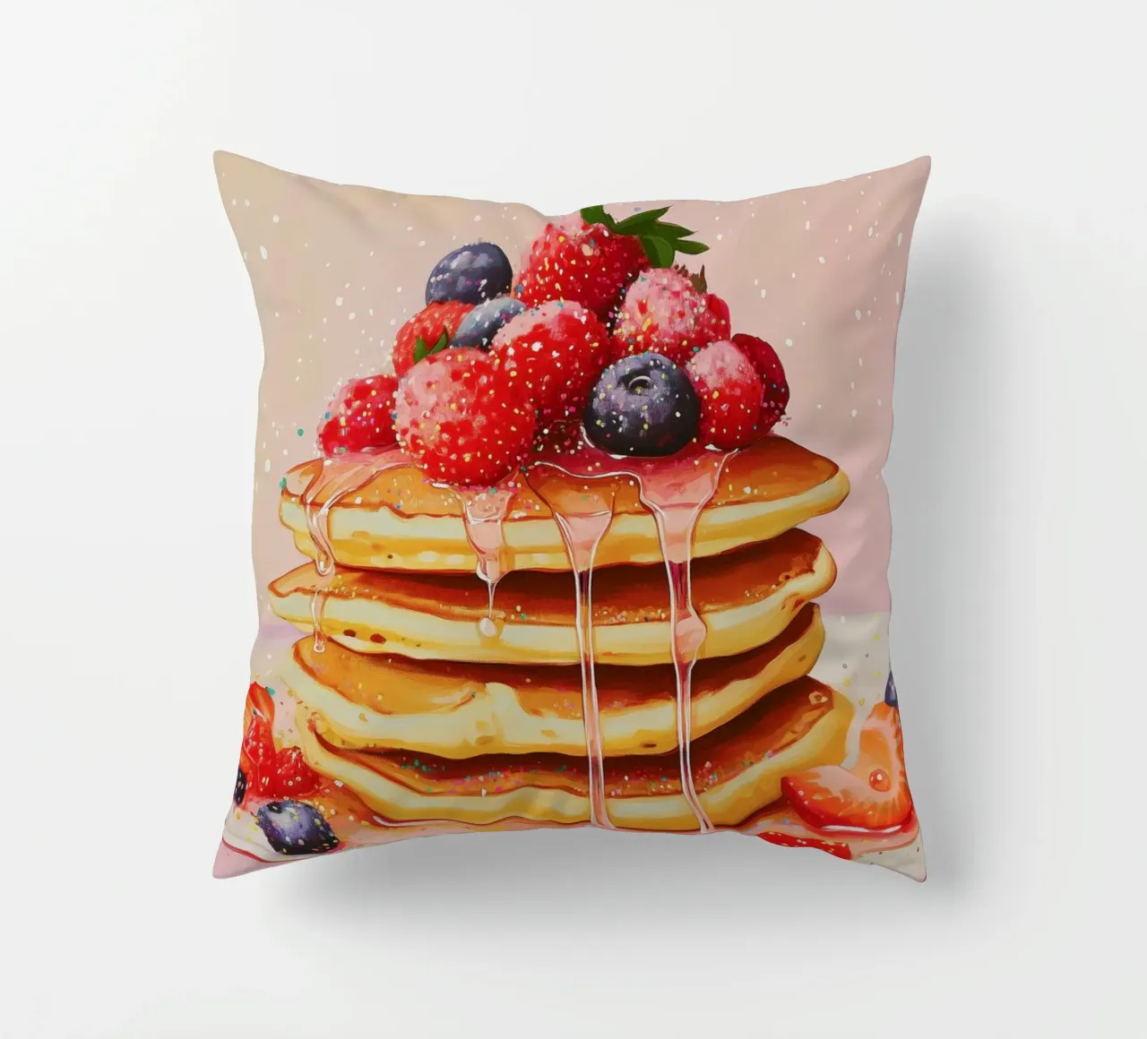 Pancake alla fragola cuscino da Melloi Art Print