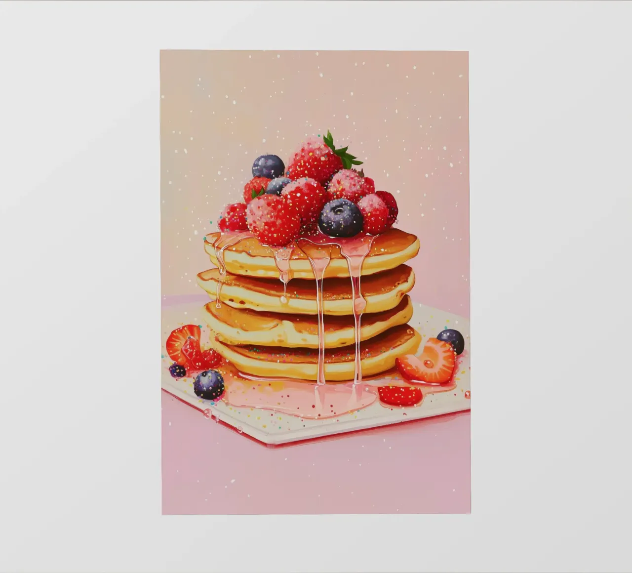 Pancake alla fragola telo in pvc da Melloi Art Print