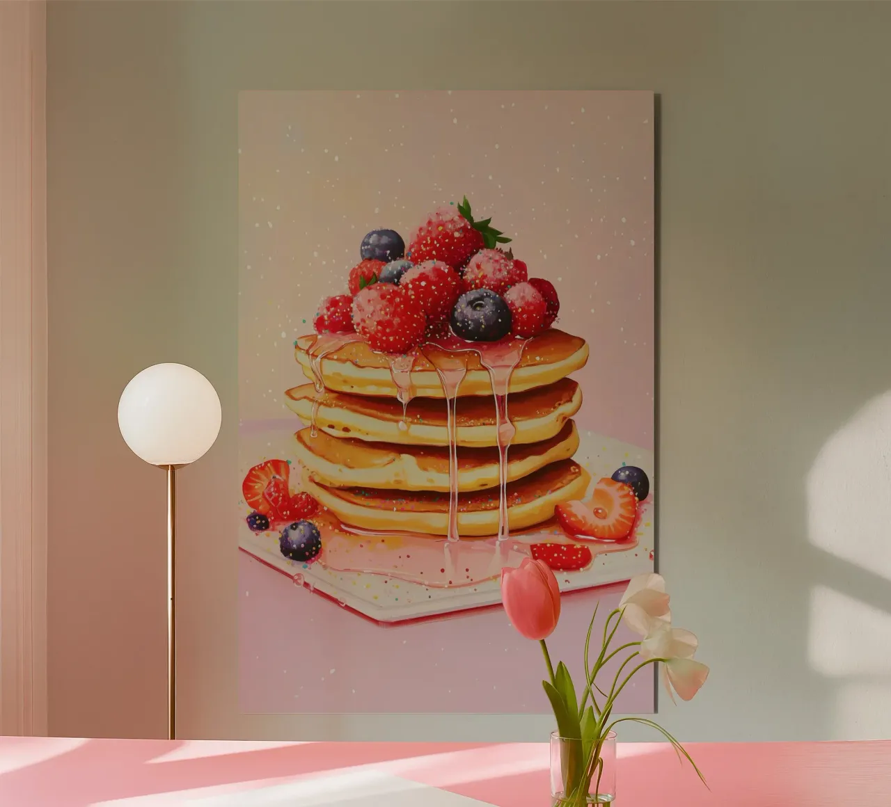 Pancake alla fragola alluminio dibond da Melloi Art Print