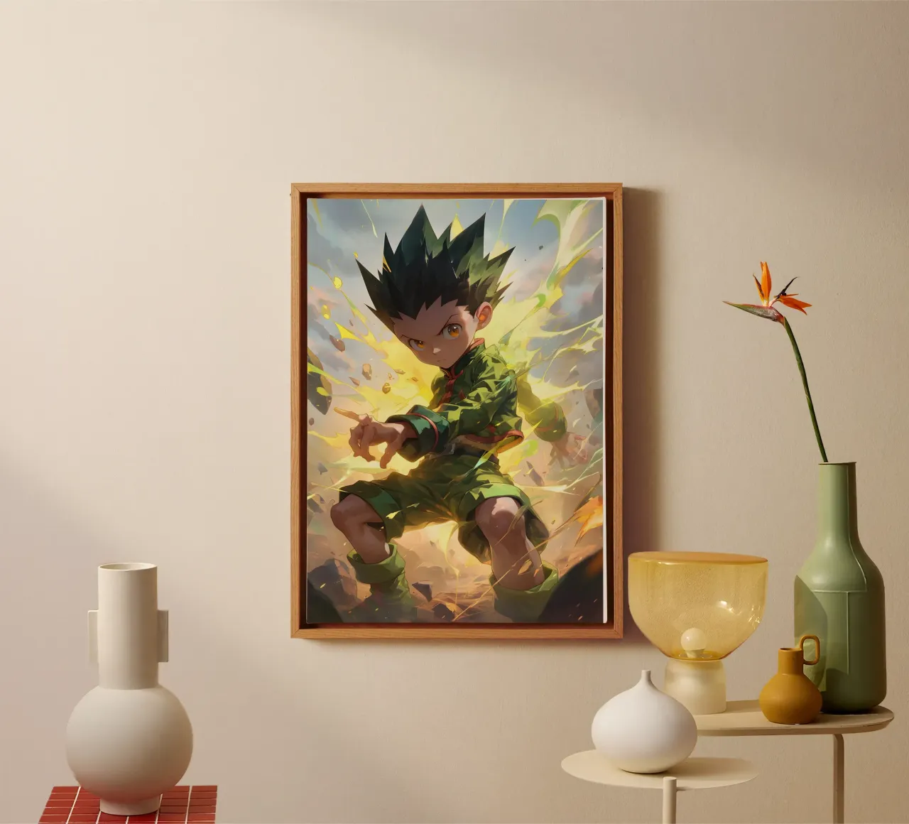 Gon Freecss hunter x hunter tela con Cornice a cassetta da CreativeStudio