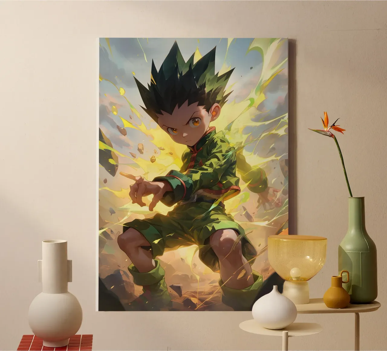Gon Freecss hunter x hunter tela con Cornice a cassetta da CreativeStudio