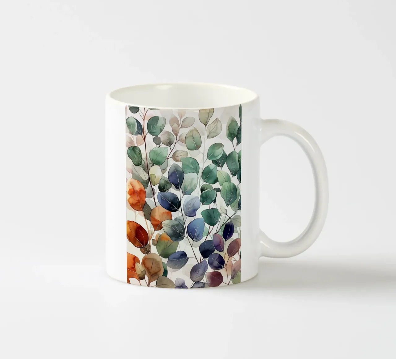 Natura fiori e foglie ad acquerello tazza in ceramica da Justyna Jaszke JBJart