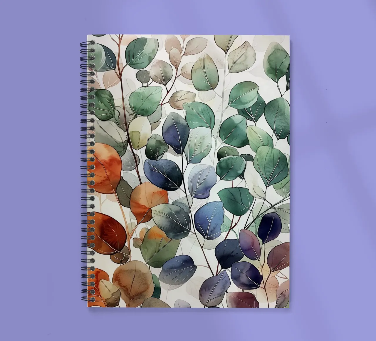 Naturaleza flores y hojas acuarela arte cuaderno de espiral de Justyna Jaszke JBJart