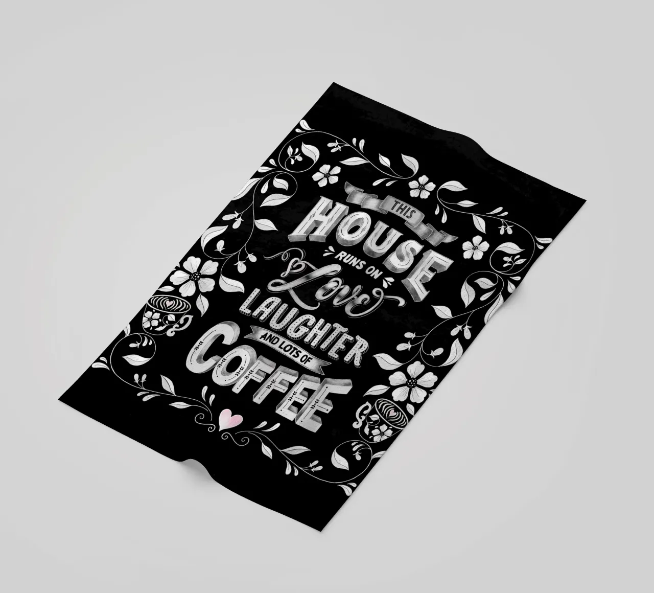 Kreide Lettering: Questa casa funziona con l'amore, le risate e il caffè telo mare da CalliLetters