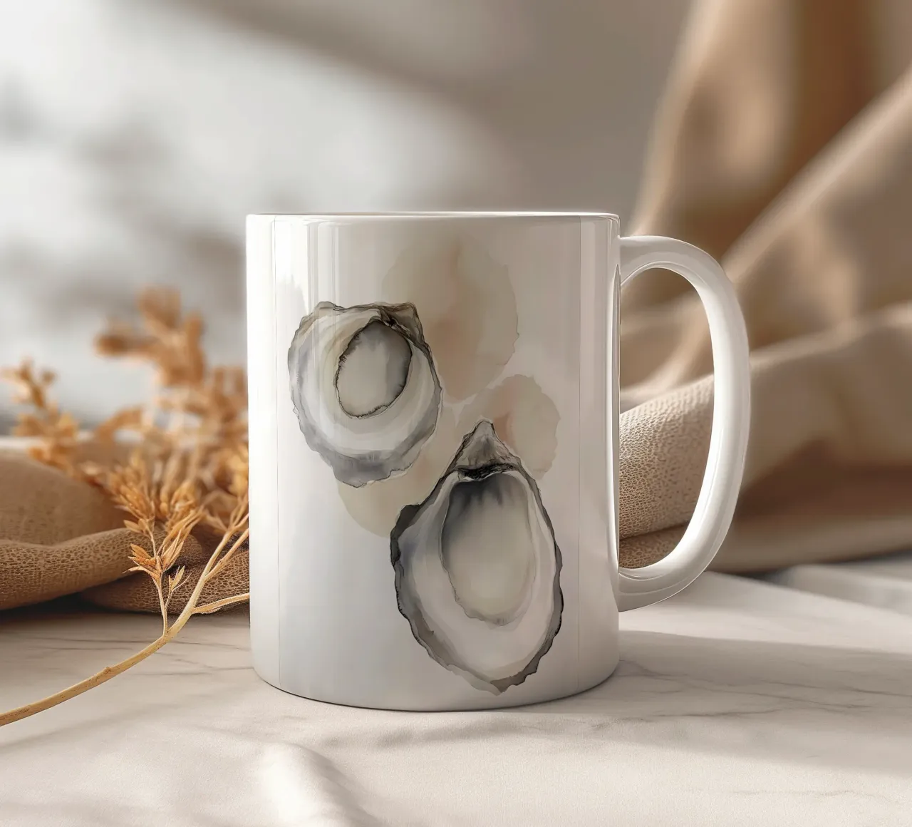 Conchiglie di ostriche tazza in ceramica da IamHomeStudio
