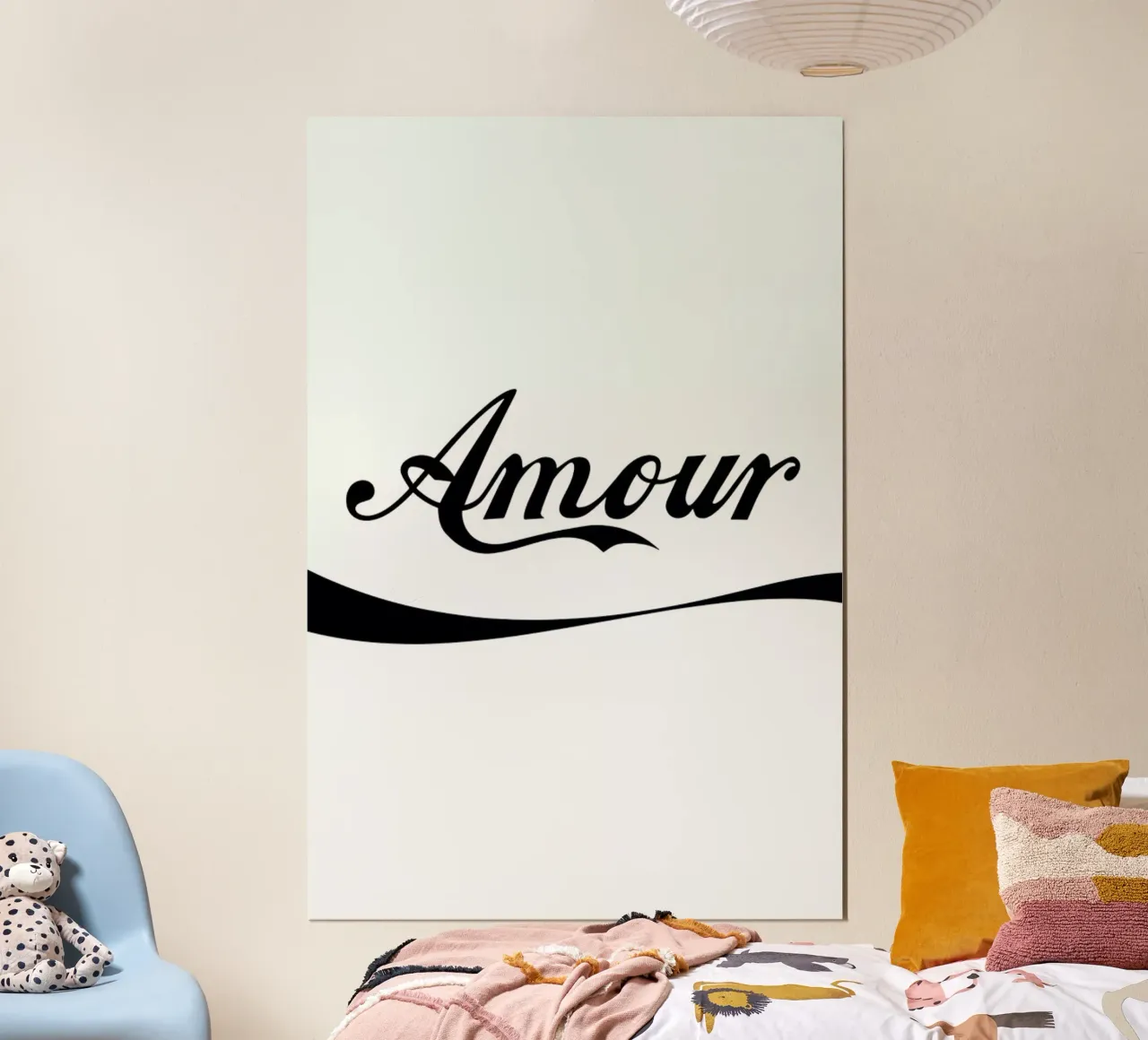 Amour White poster con telaio in plastica da FRAICHE