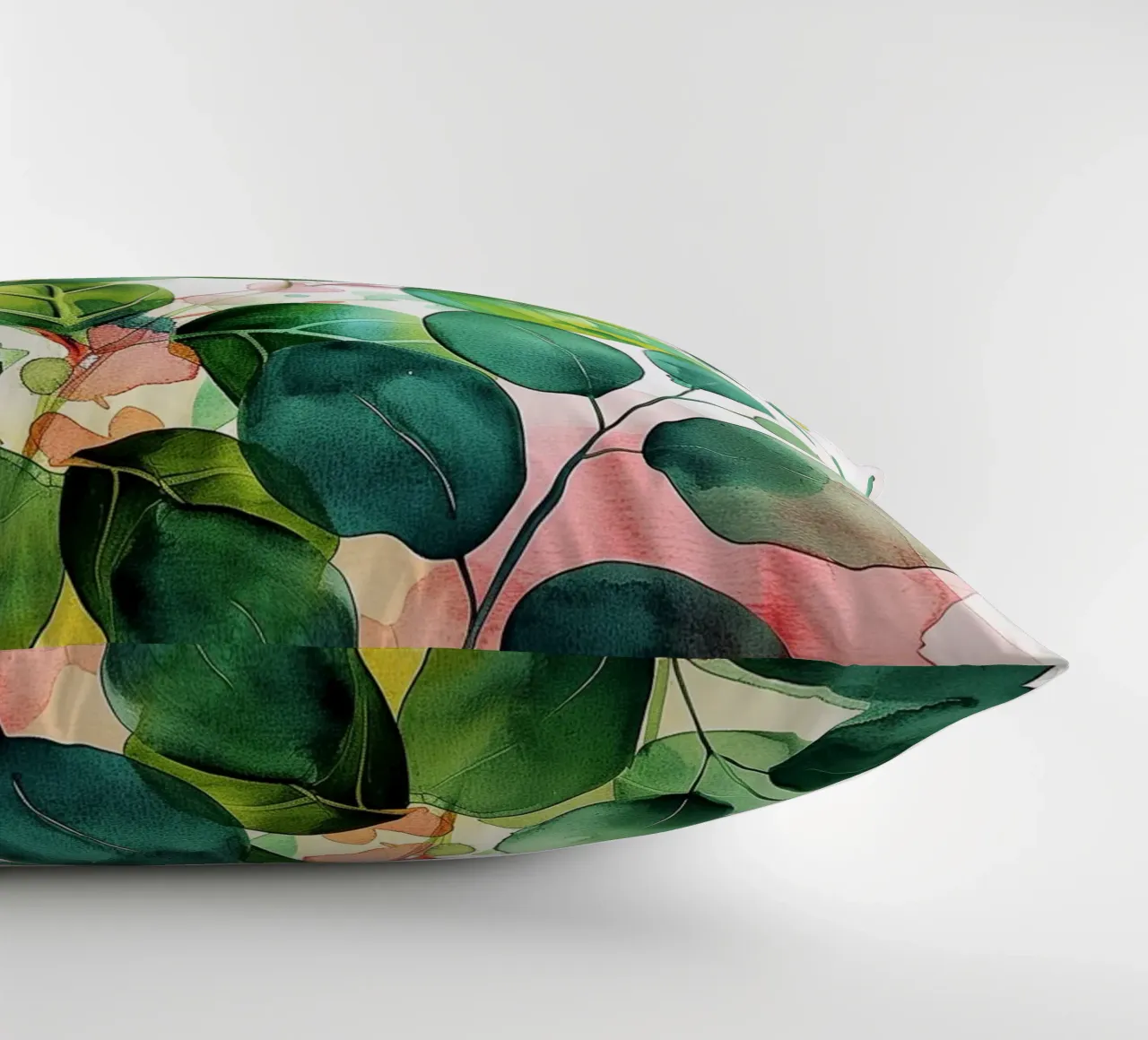 Natura fiori e foglie ad acquerello cuscino da Justyna Jaszke JBJart