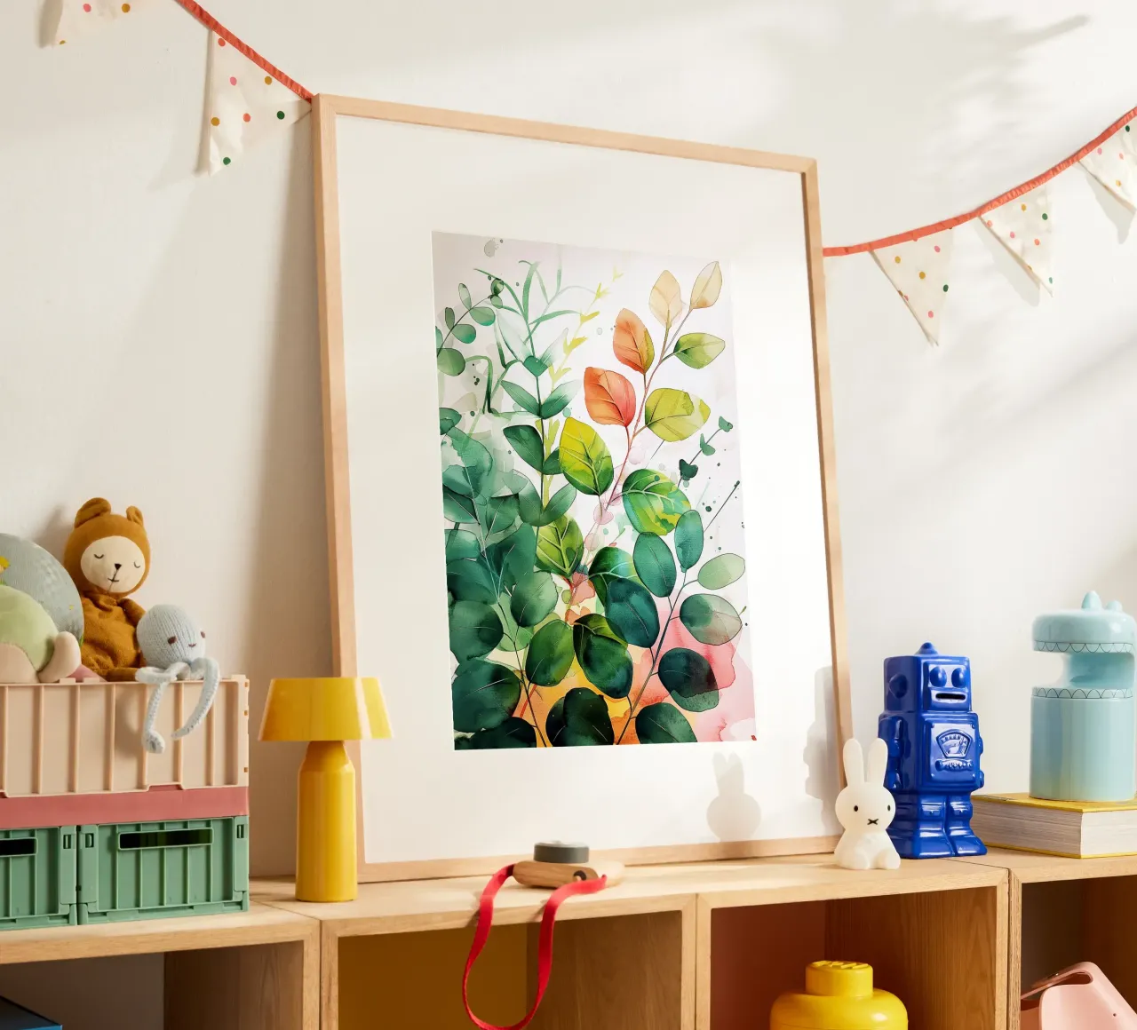 Natura fiori e foglie ad acquerello poster da Justyna Jaszke JBJart