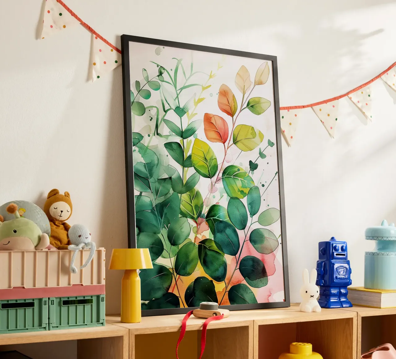 Natura fiori e foglie ad acquerello poster da Justyna Jaszke JBJart
