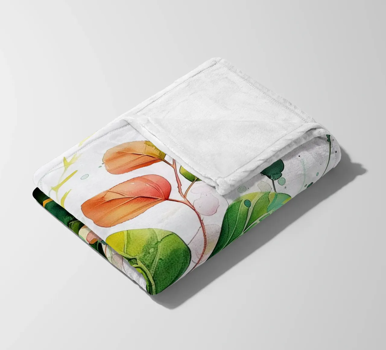 Natura fiori e foglie ad acquerello coperta in pile da Justyna Jaszke JBJart