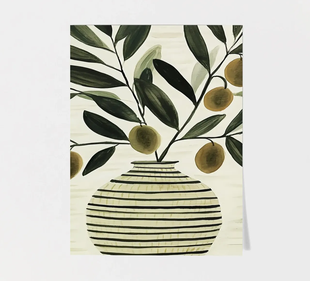 Olivenzweig in Vase Stickerbogen von IamHomeStudio
