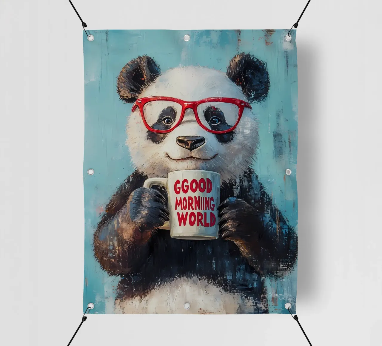 Panda con tazza telo in pvc da IamHomeStudio