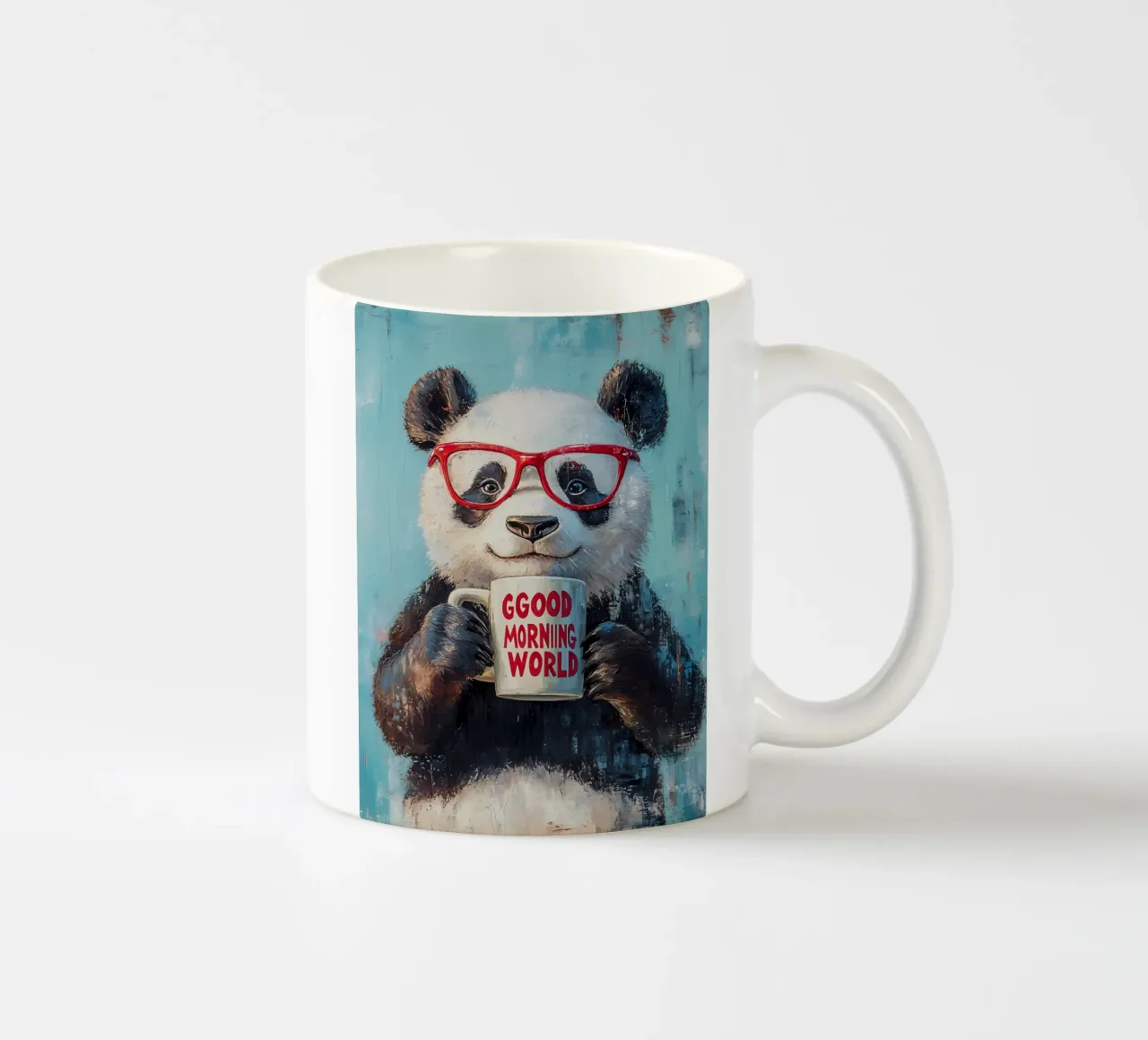 Panda con tazza tazza in ceramica da IamHomeStudio