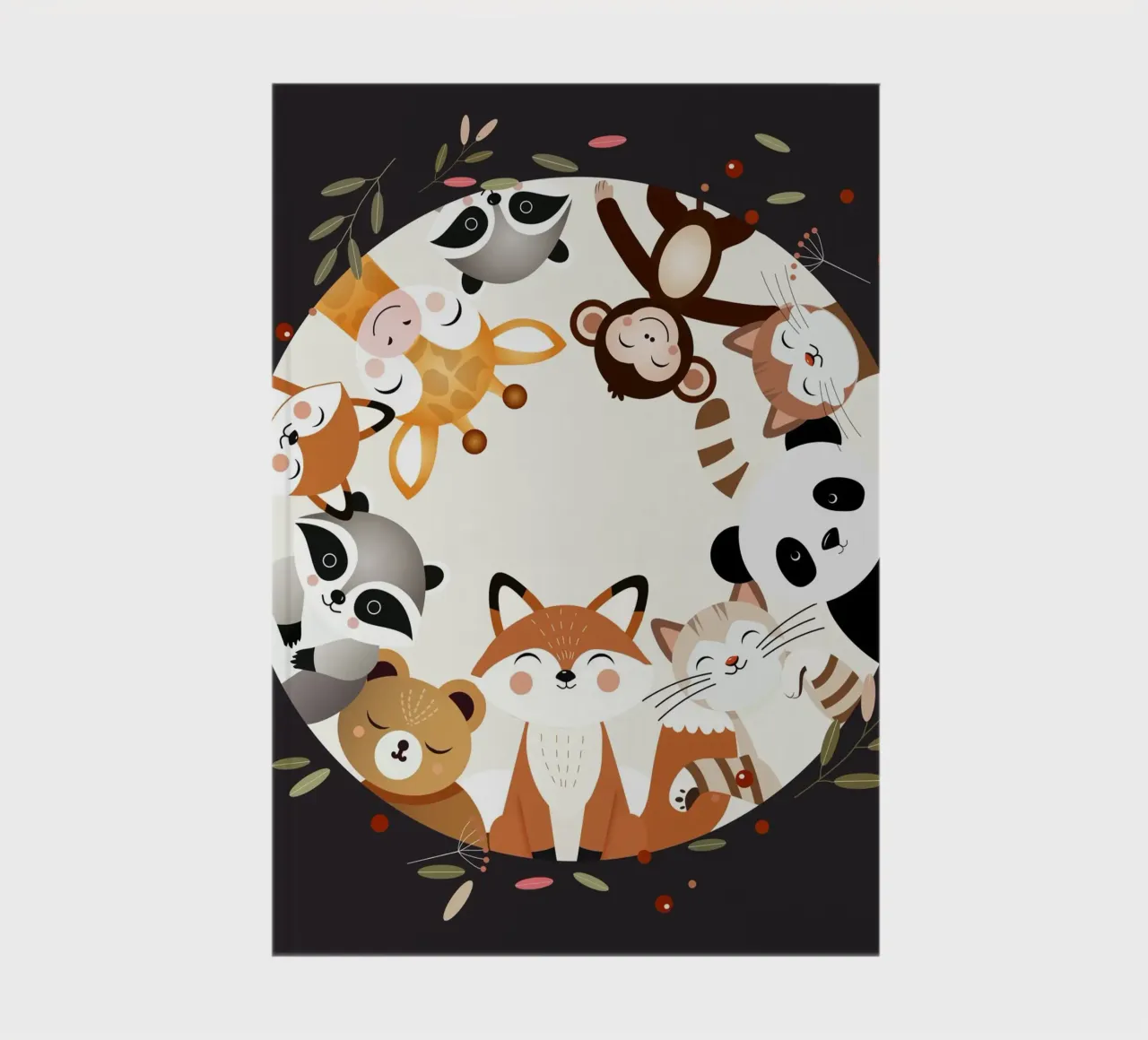 Fröhliche Tierfreunde im Kreisdesign Notizbuch von namosh