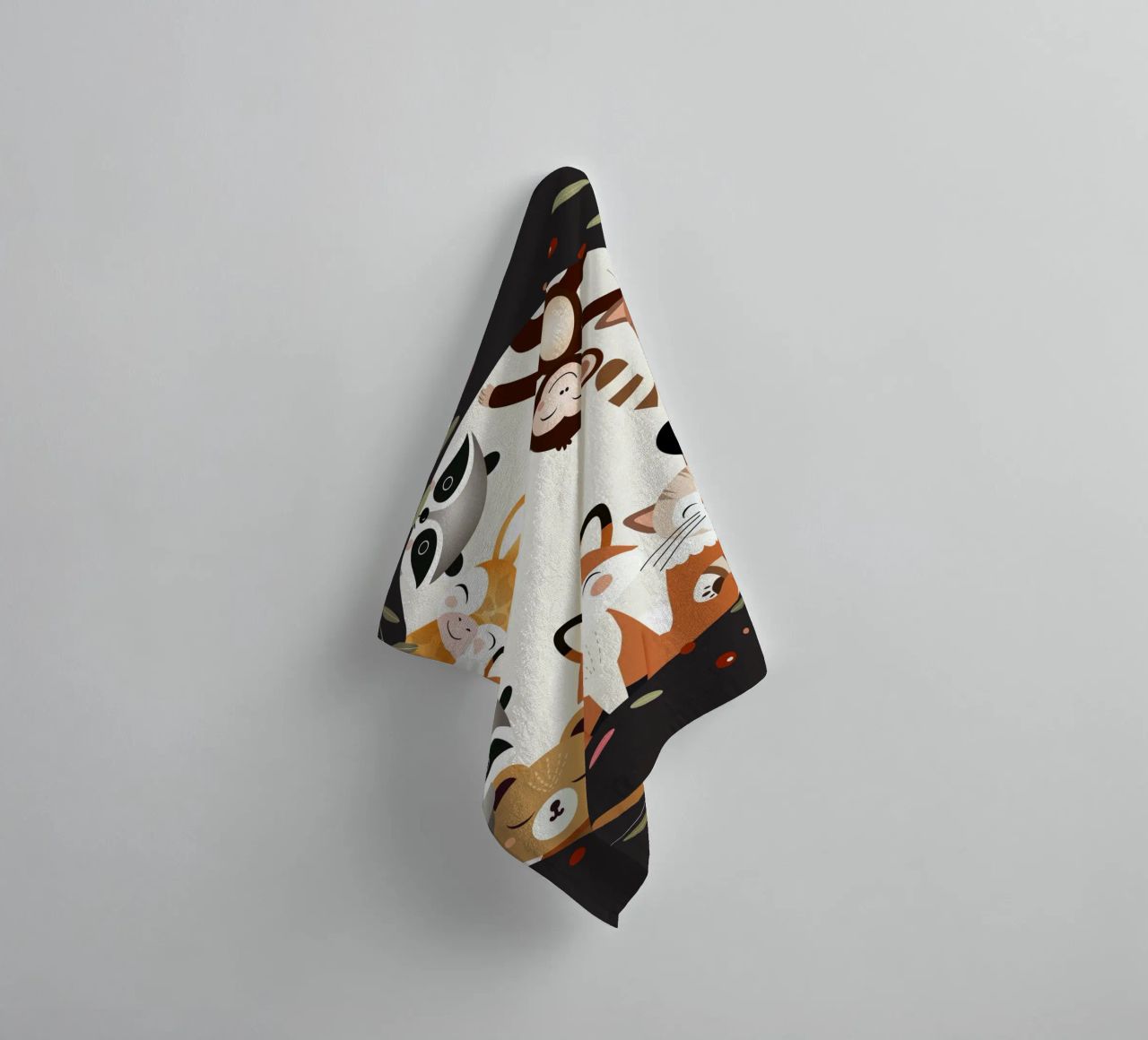 Des amis animaux joyeux dans un design circulaire serviette de bain de namosh