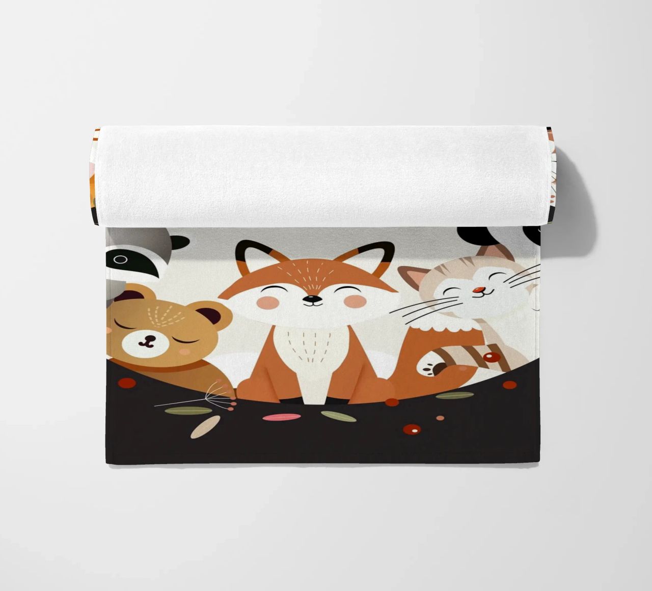 Des amis animaux joyeux dans un design circulaire serviette de plage de namosh