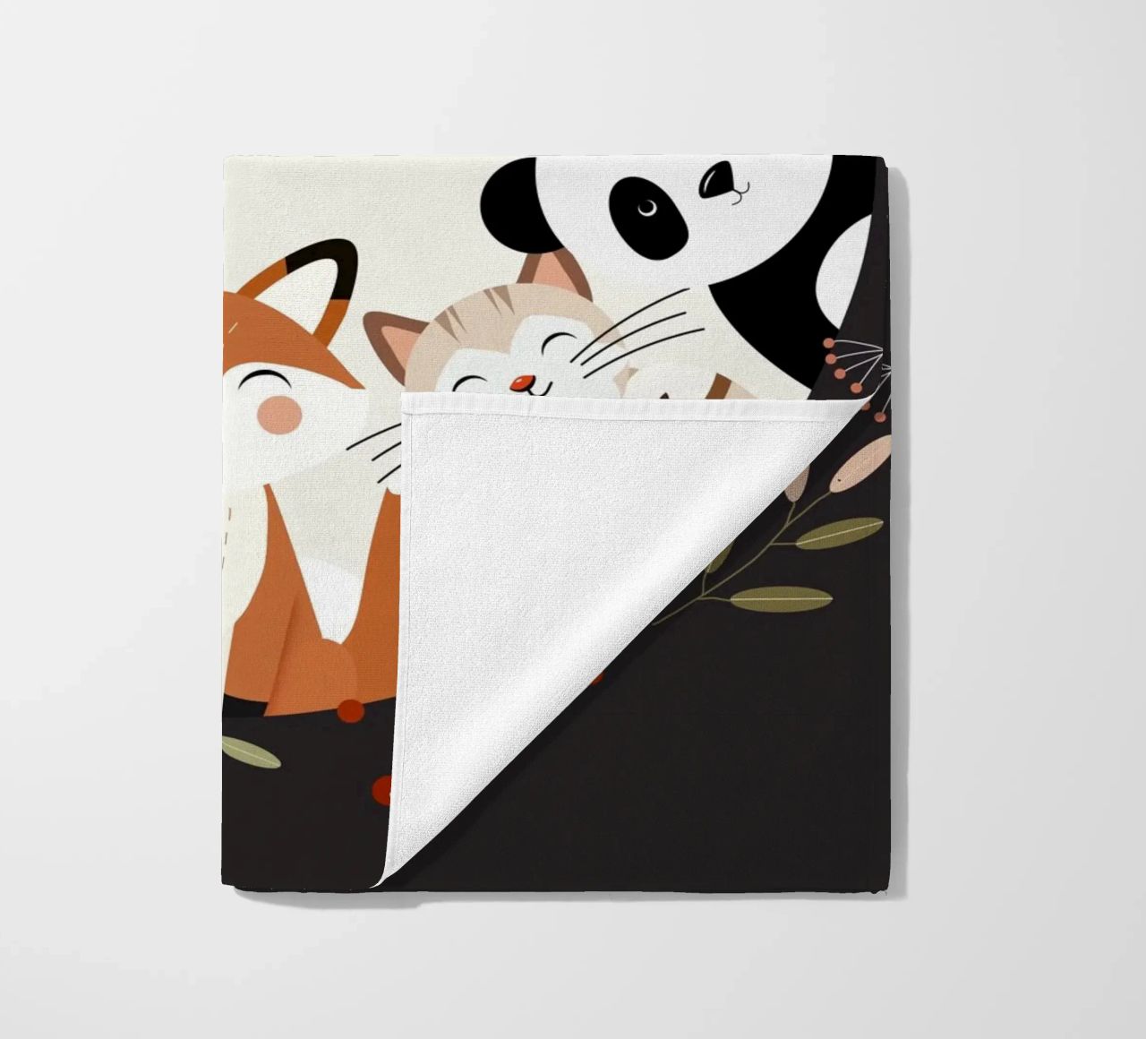 Des amis animaux joyeux dans un design circulaire serviette de plage de namosh