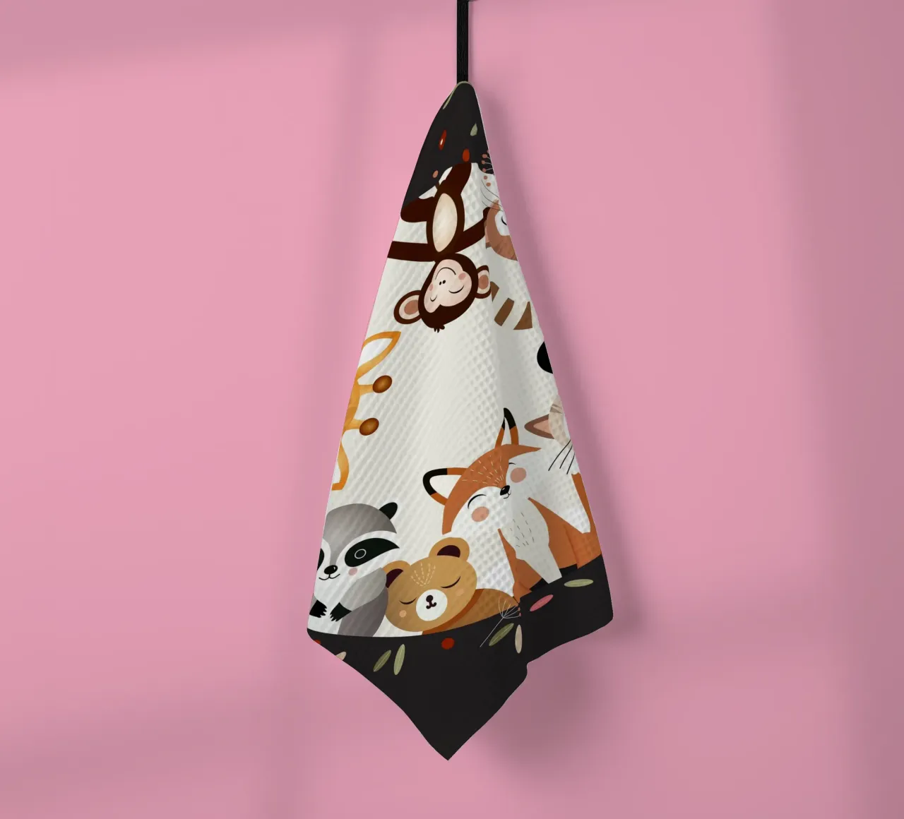 Fröhliche Tierfreunde im Kreisdesign Geschirrtuch von namosh