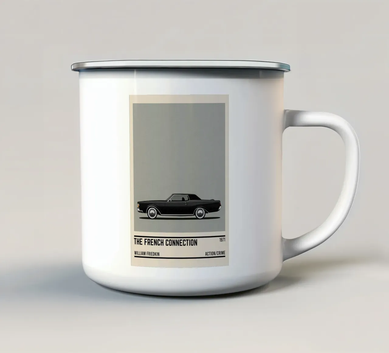 The French Connection movie car tazza in smalto da TheArtstudio