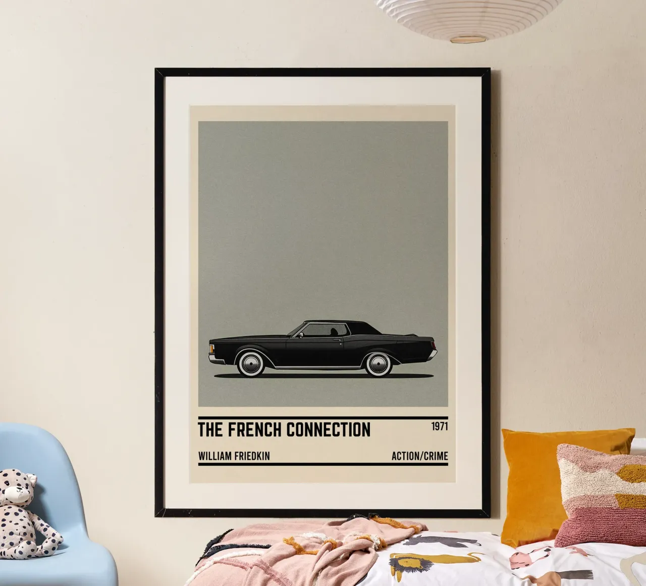 The French Connection movie car poster con telaio in plastica da TheArtstudio