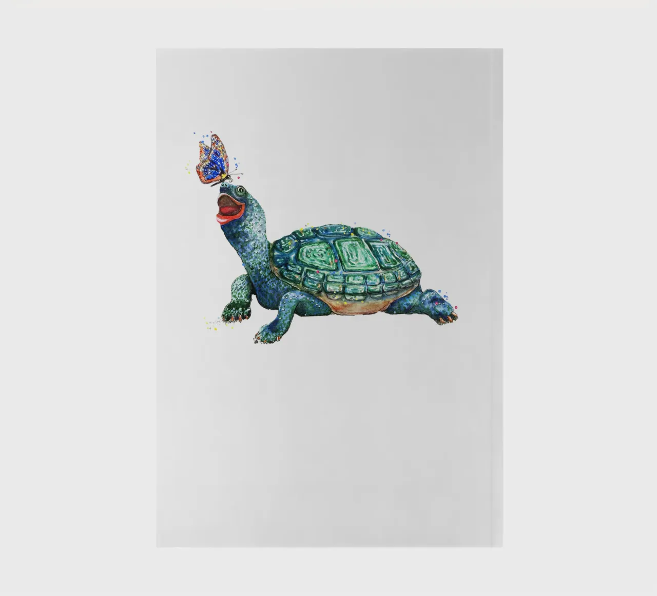 Tortue jouant avec un papillon carnet de notes de Illustration Raissa Oltmanns
