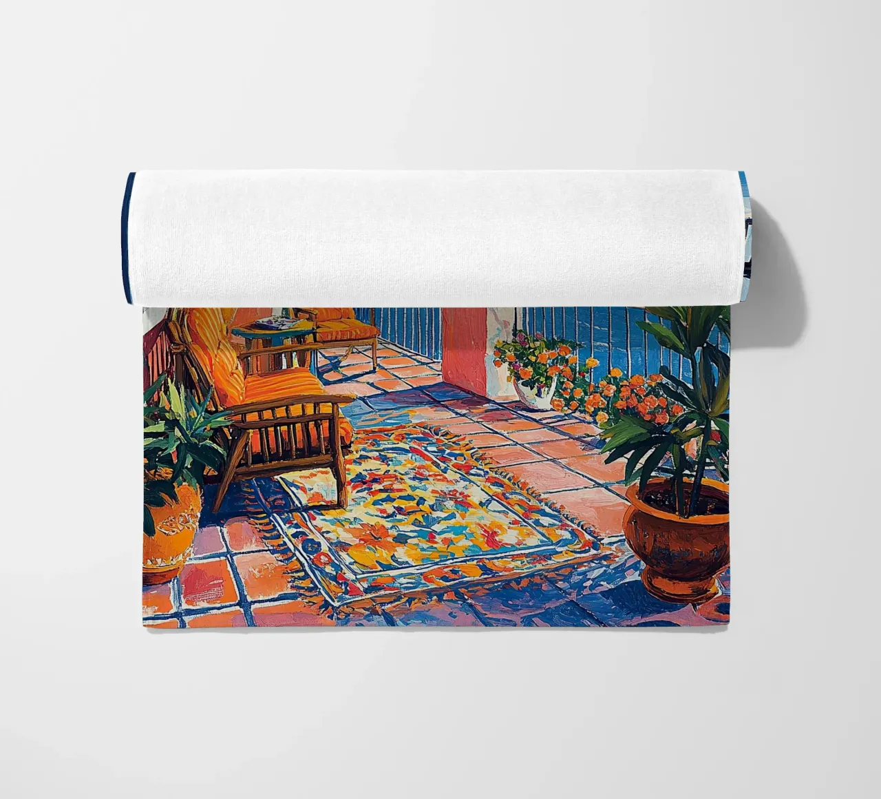 Henri Matisse inspired Sea Fauvism Mediterranean beach towel by Nikis Art Studio
