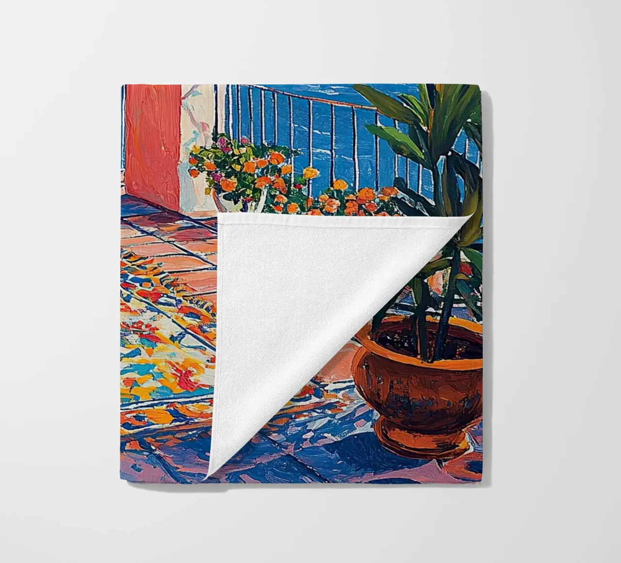 Henri Matisse inspired Sea Fauvism Mediterranean beach towel by Nikis Art Studio