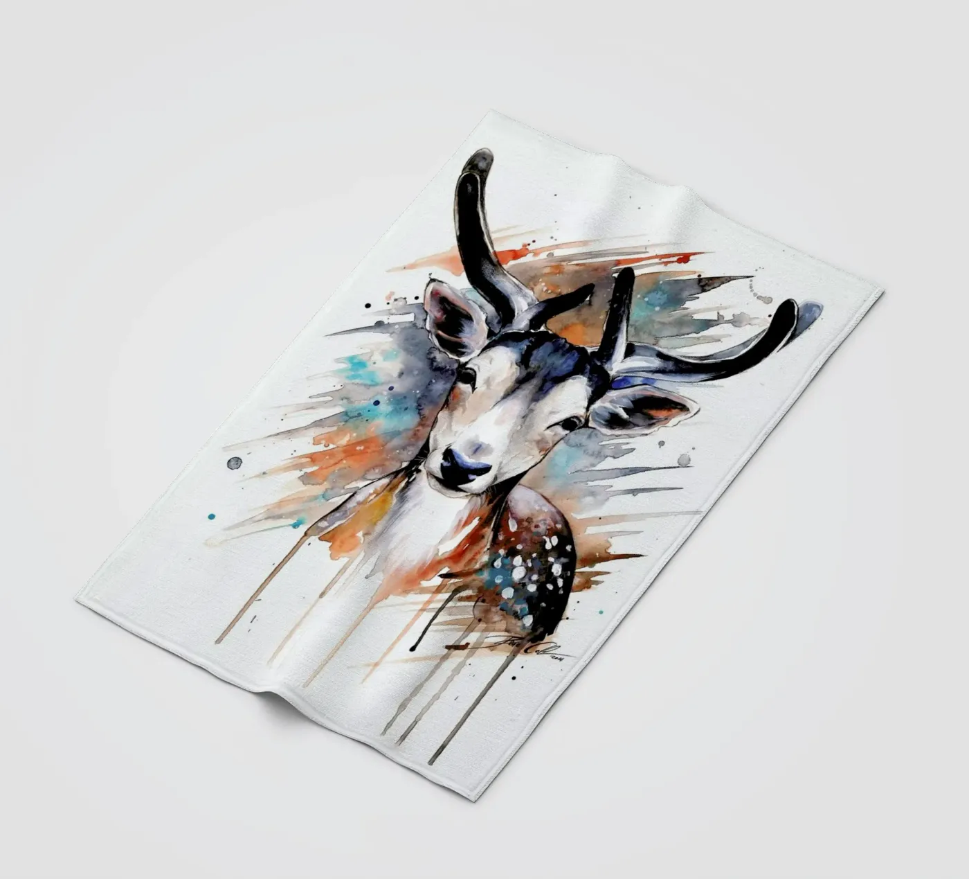 Deer Portrait Fleecedecke von Pixie Cold