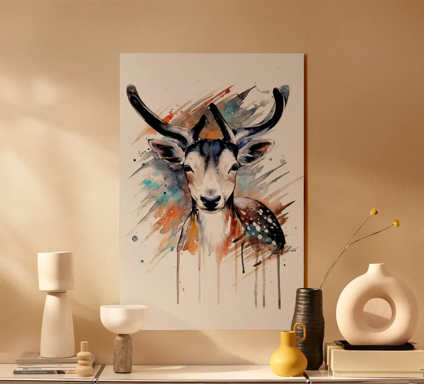 Deer Portrait Acryl-Glas von Pixie Cold
