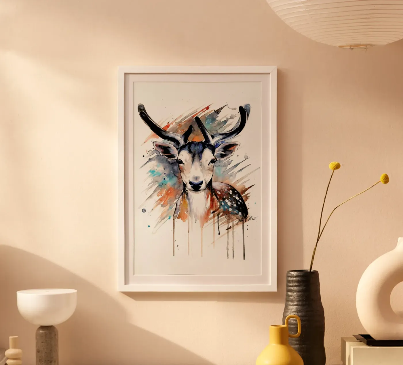 Deer Portrait poster van Pixie Cold
