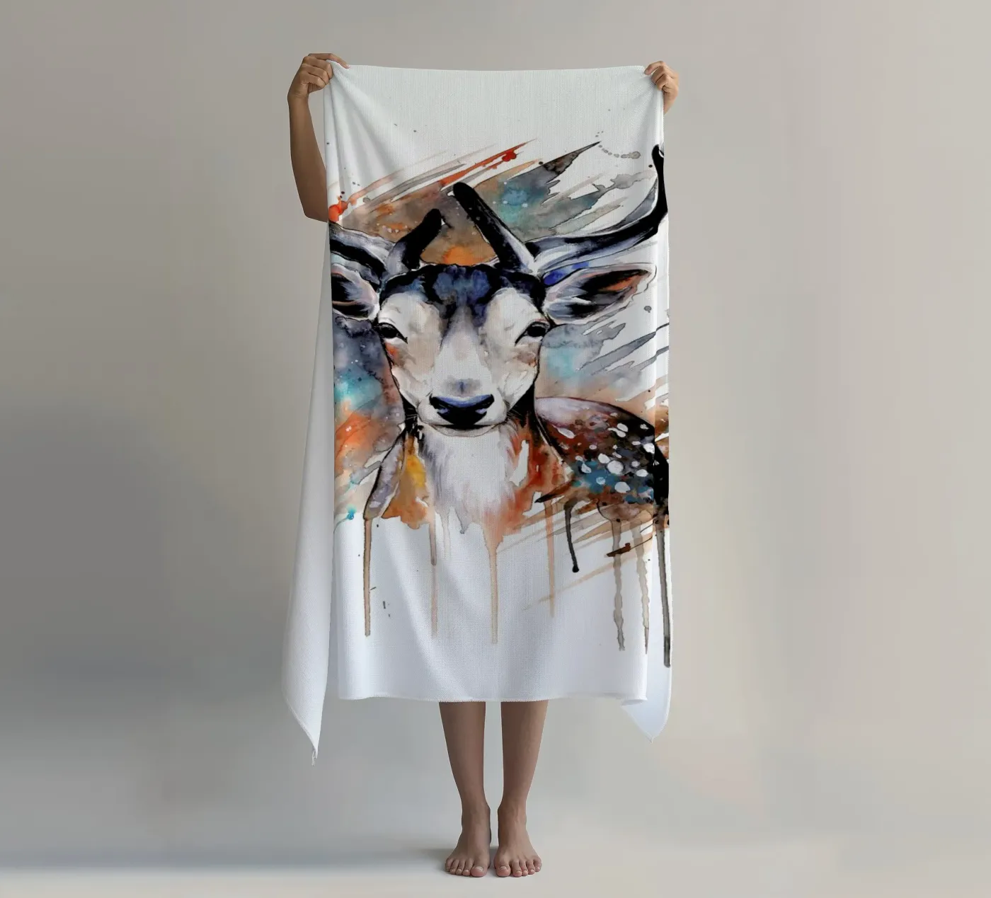 Deer Portrait telo mare da Pixie Cold