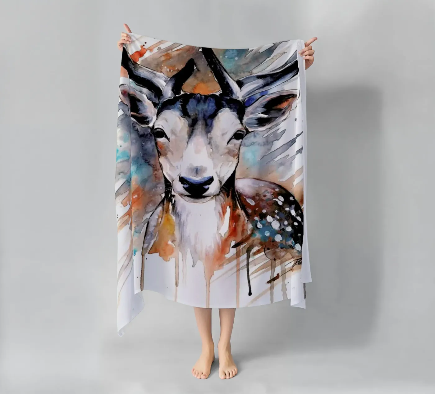 Deer Portrait telo mare da Pixie Cold