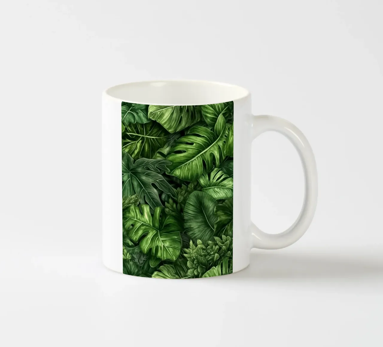 Feuilles vertes et palmiers aquarelle mug en céramique de Justyna Jaszke JBJart
