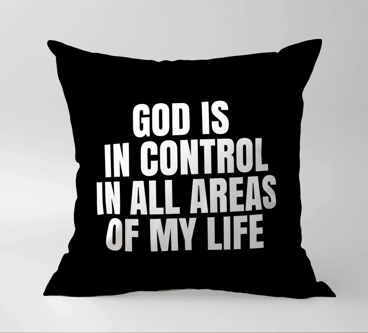 God is in control in all areas of my life cuscino da happieeagle