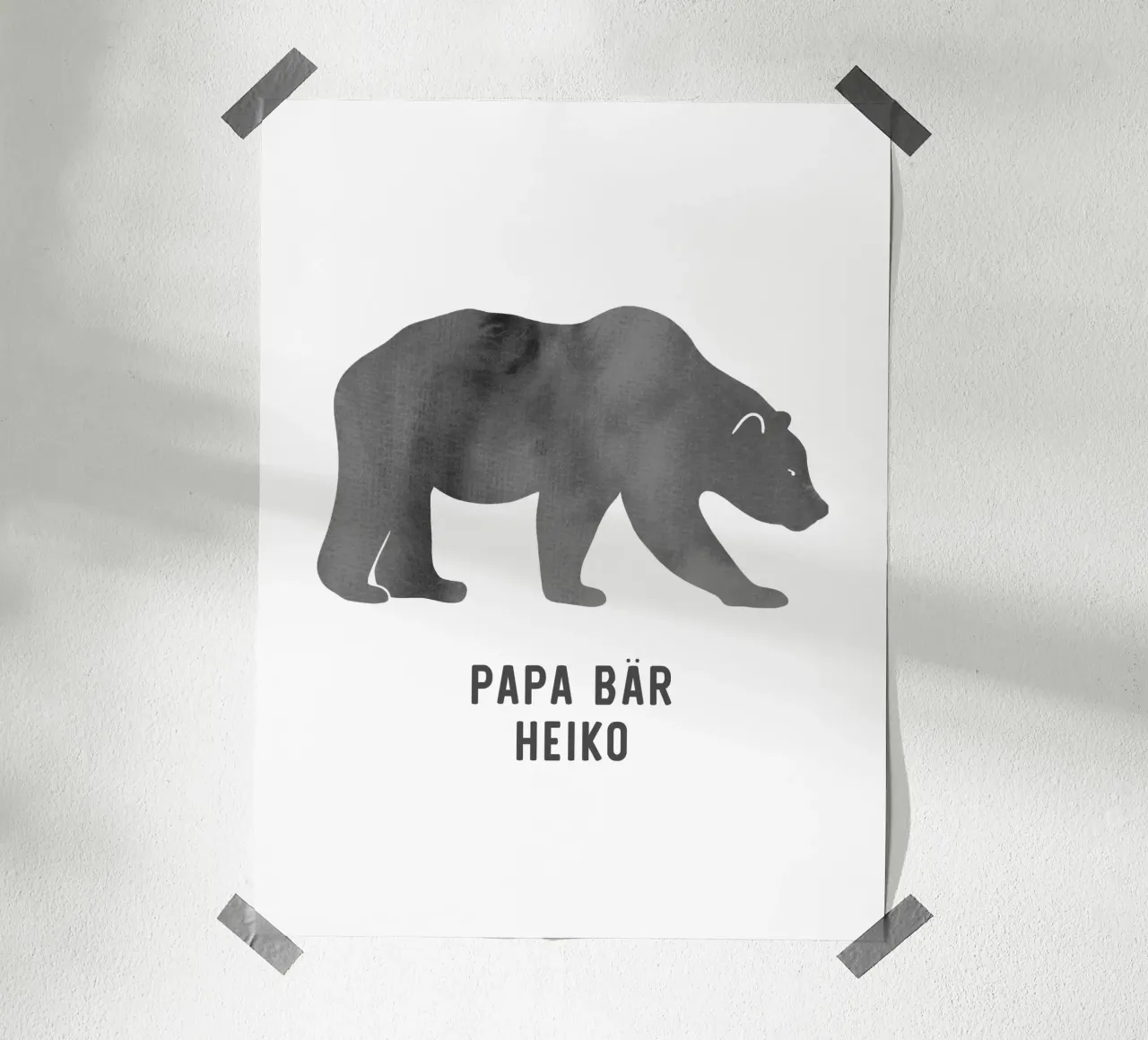 Papa Bär poster with plastic frame by WORTSPIEL