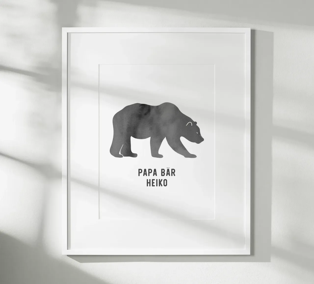 Papa Bär poster with plastic frame by WORTSPIEL