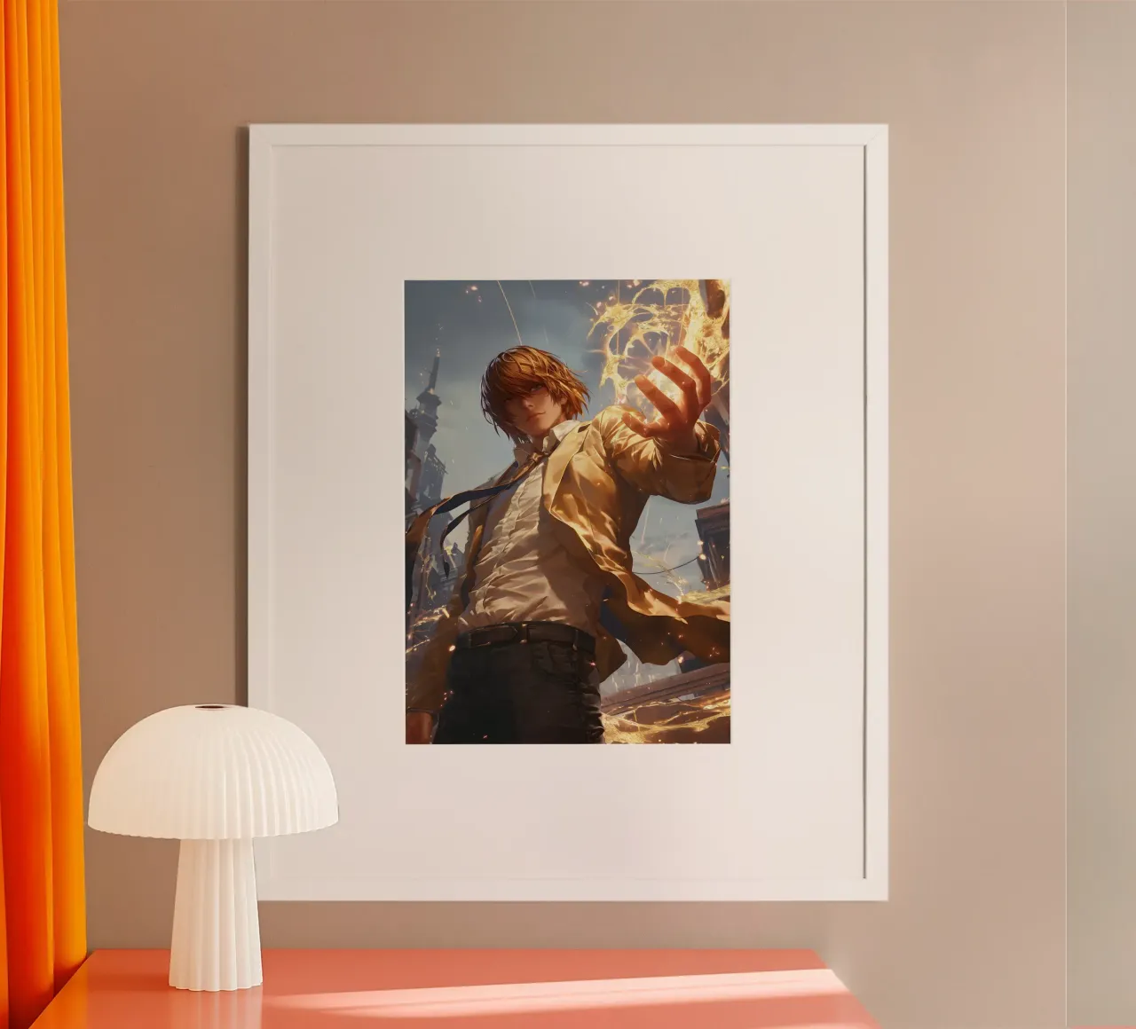 Light Yagami death note poster con telaio in alluminio da CreativeStudio